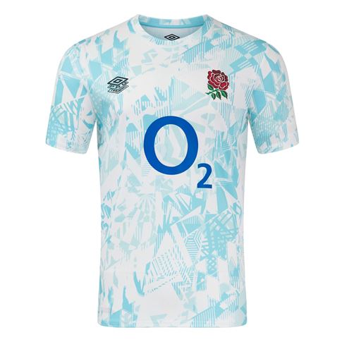 England Mens Warm up Jersey - White - 2025 - Front England Mens Warm up Jersey - White - 2025 - Front