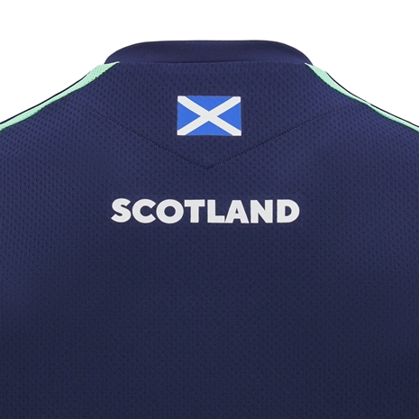 Scotland Mens Training Poly Shirt - Navy - Short Sleeve - 2025 - Back Close Up