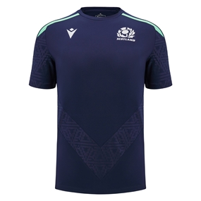 Scotland Mens Training Poly Shirt - Navy - Short Sleeve - 2025 - Front