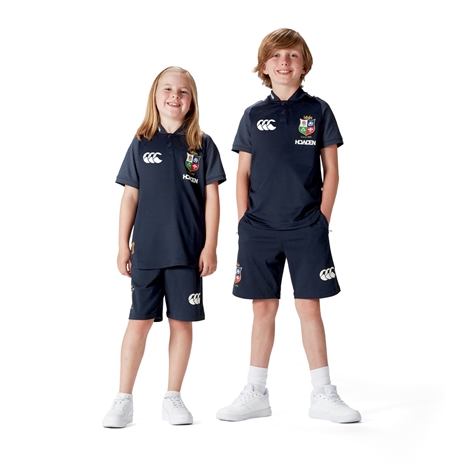 British and Irish Lions Junior Polo Navy - Full length model shot