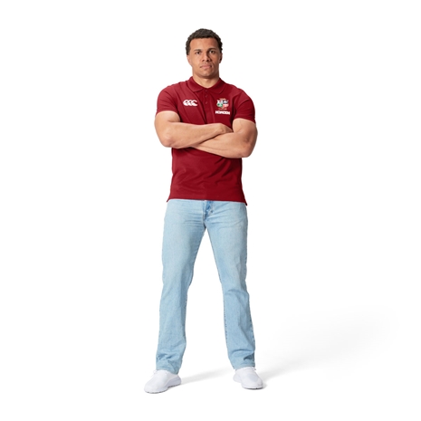 British and Irish Lions Mens Pique Polo Red - Model