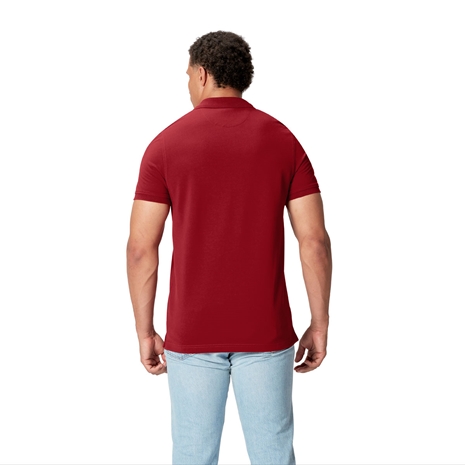 British and Irish Lions Mens Pique Polo Red - Model Back