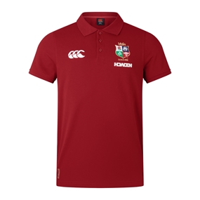 British and Irish Lions Mens Pique Polo Red - Front