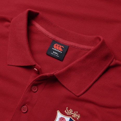 British and Irish Lions Mens Pique Polo Red - Collar