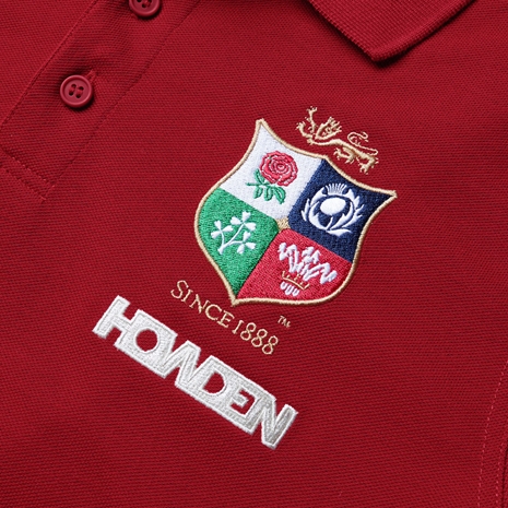 British and Irish Lions Mens Pique Polo Red - Crest