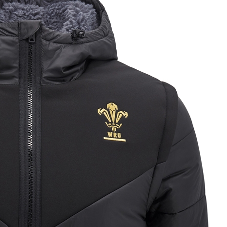 Wales Kids Padded Bomber Jacket - Black 2025 - WRU