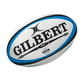 Gilbert Omega Match Rugby Ball White Front