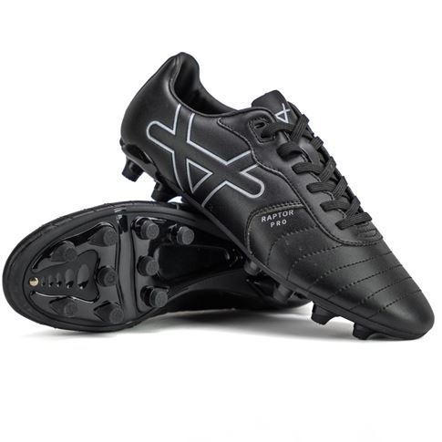 Oxen Adults Raptor Pro firm Ground Rugby Boots-Black/Silver - Side Oxen Adults Raptor Pro firm Ground Rugby Boots-Black/Silver - Side