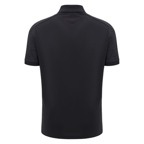 Wales Mens Travel Poly Polo - Black 2025 - Back