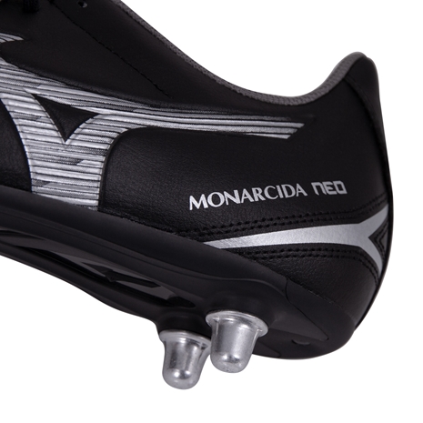 Mizuno Adults Monarcida Neo III Rugby Boots Black Silver - Heel