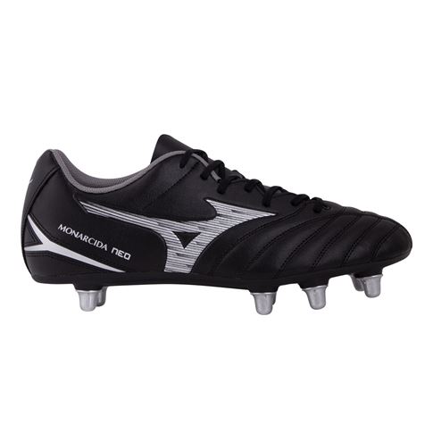 Mizuno Adults Monarcida Neo III Rugby Boots Black Silver - Outstep Mizuno Adults Monarcida Neo III Rugby Boots Black Silver - Outstep