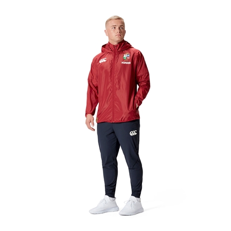 British and Irish Lions Mens Lightweight Rain Jacket Red - Model British and Irish Lions Mens Lightweight Rain Jacket Red - Model