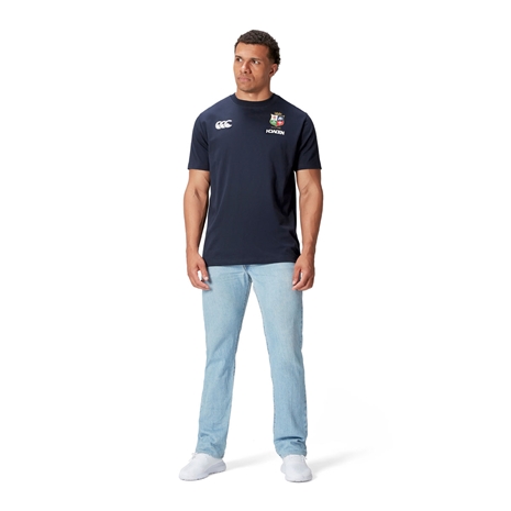 British and Irish Lions Mens Cotton T-Shirt Navy - Model