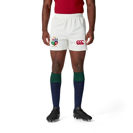 British and Irish Lions Mens Match Shorts - Cream - Model Front Half
