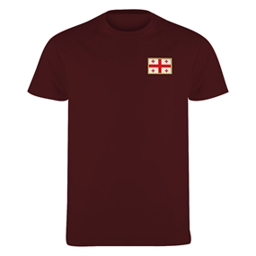 Georgia Mens Classic Printed T-Shirt Burgundy - Front