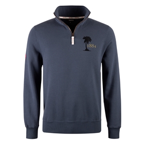 R1823 Fiji 1884 Quarter Zip Top - Petrol Blue