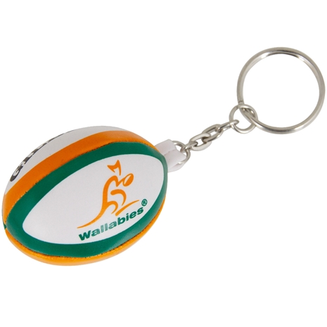 Gilbert Australia Wallabies Rugby Ball Keyring - Front