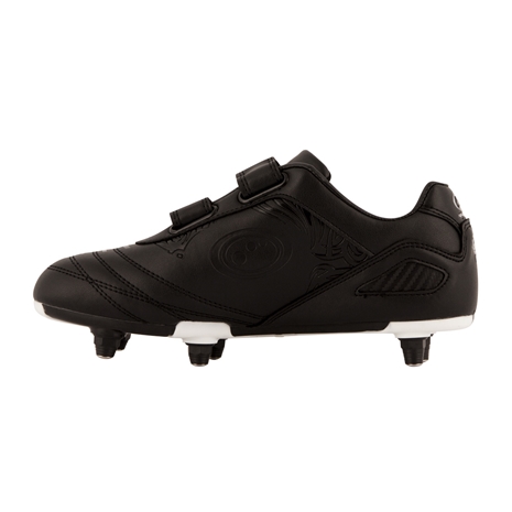 Optimum Kids Razor Velcro SG Rugby boots Black and Silver - Intstep