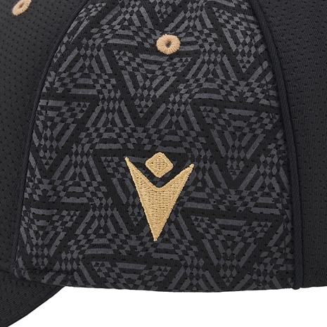 Wales Adults Baseball Cap Curve Visor - Black 2025 - Macron