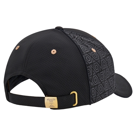 Wales Adults Baseball Cap Curve Visor - Black 2025 - Back