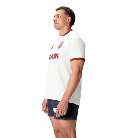 British and Irish Lions Training Jersey Cream - Model Side