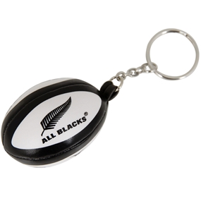 Gilbert All Blacks Rugby Ball Keyring - Front