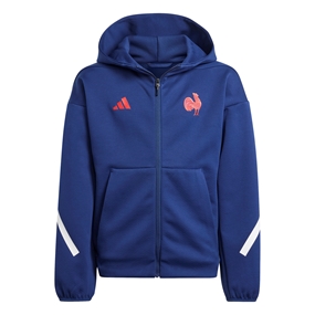 France adidas Junior Travel Full Zip Hoody - Dark Blue 2024 - Front