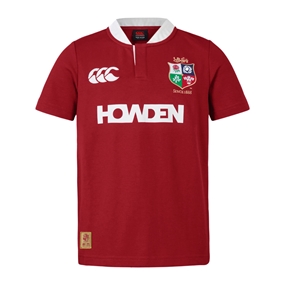 British and Irish Lions Junior Short Sleeve Classic Rugby Shirt Red - Front