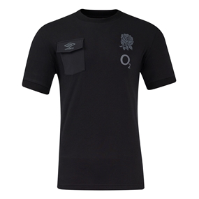 England Mens Presentation T-Shirt - Black - 2025 - Front