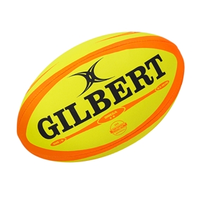 Gilbert Omega Match Rugby Ball Fluo Front