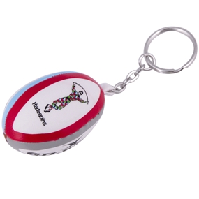 Gilbert Harlequins Rugby Ball Keyring - Front