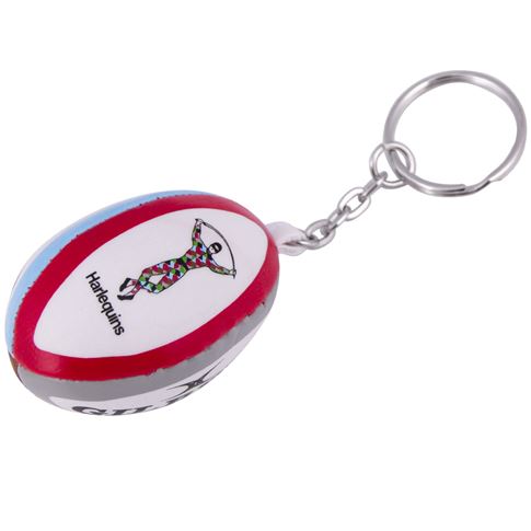 Gilbert Harlequins Rugby Ball Keyring - Front Gilbert Harlequins Rugby Ball Keyring - Front