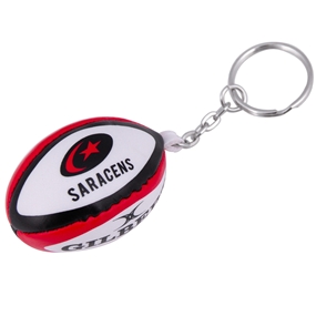 Gilbert Saracens Rugby Ball Keyring - Front