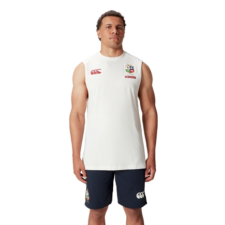 British and Irish Lions Mens Tank Cream - Model Front