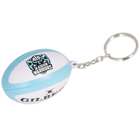 Gilbert Glasgow Warriors Rugby Ball Keyring - Front