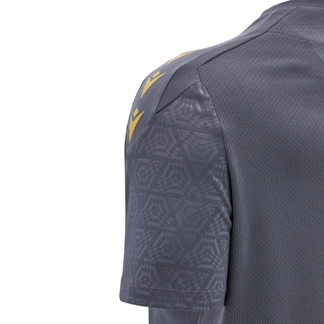 Wales Mens Poly Training Shirt - Grey - Short Sleeve -2025 - Sleeve