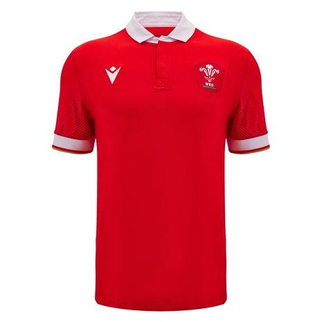 Wales Mens Cotton Home Rugby Shirt - Short Sleeve 2025 - Front