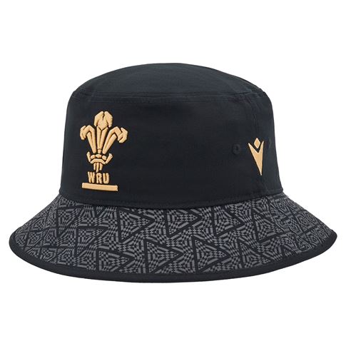 Wales Bucket Hat- Black 2025 - Front Wales Bucket Hat- Black 2025 - Front