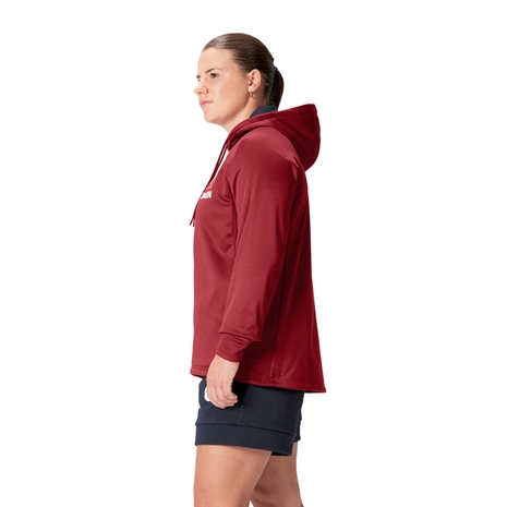 British and Irish Lions Womens 1/4 Zip Hoody - Red - Model Side Half
