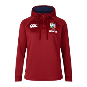 British and Irish Lions Womens 1/4 Zip Hoody Red - Front